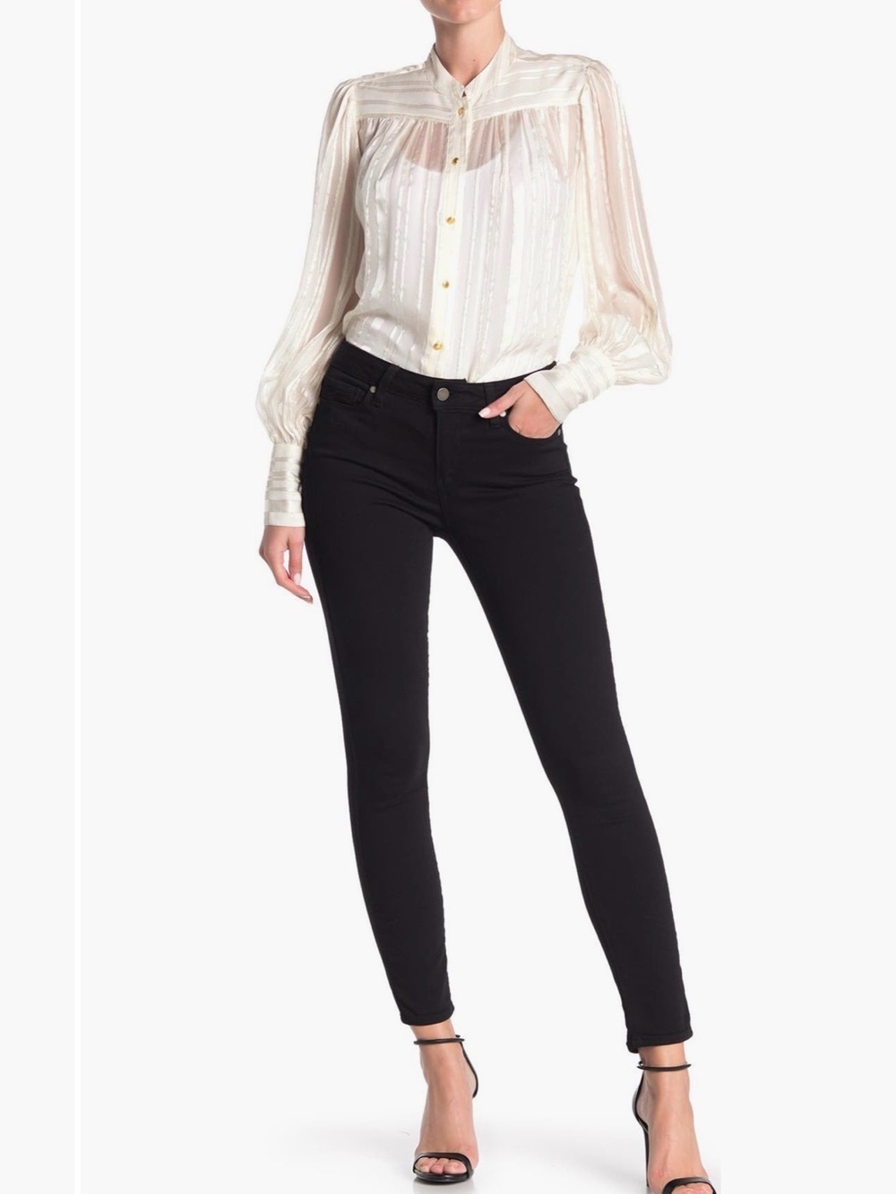 🏷️ PAIGE Verdugo Ankle Skinny Jeans Black Coated Luxe Size 28 Waxed Denim